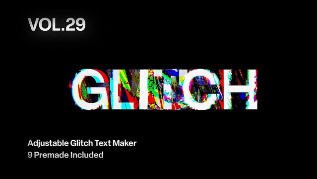 Glitch Text Animation Maker Vol. 29 | VHS, RGB Split & Digital Distortion Titles