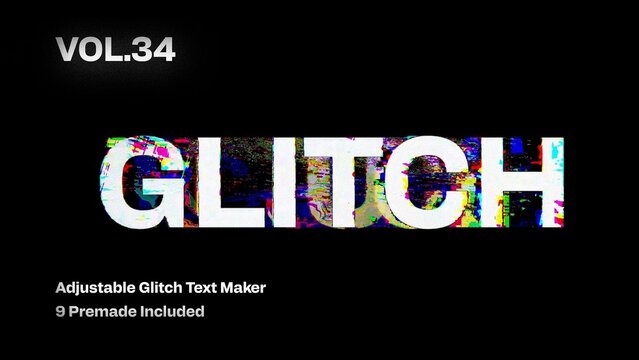 Glitch Text Animation Maker Vol. 34 | VHS, RGB Split & Digital Distortion Titles