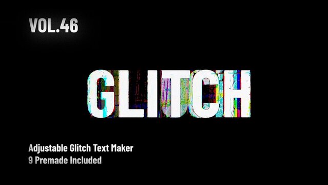 Glitch Text Animation Maker Vol. 46 | VHS, RGB Split & Digital Distortion Titles