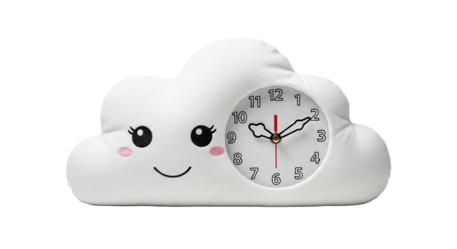 Cute cloud-shaped clock with smiling face