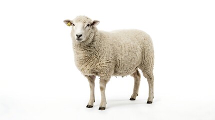 Fototapeta premium Isolated sheep on white background for design and commercial projects