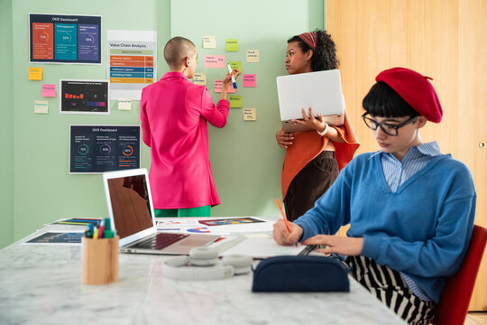 Collaborative women in a creative business environment