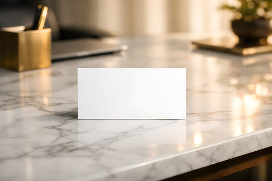 White paper business sheet on marmer table template