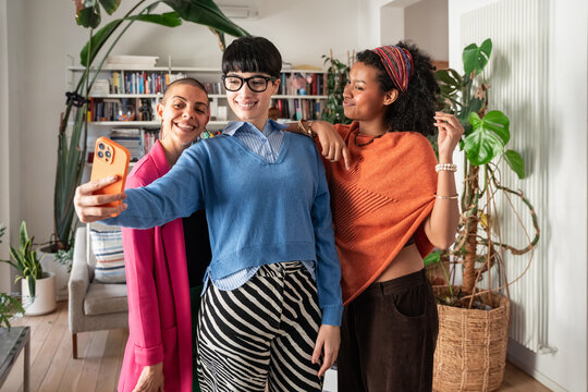 Women collaborating creatively in a modern office