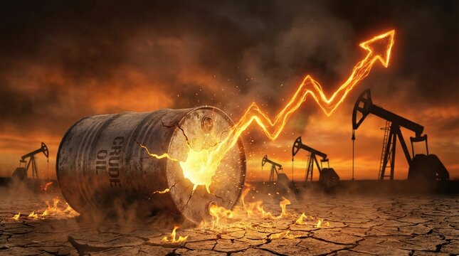 Crude Oil Barrel Rising Price Arrow Energy Crisis Global Warming