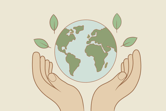 Eco-friendly hands cradling the Earth
