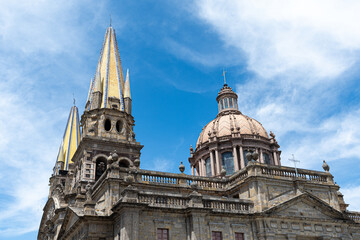 Obraz premium Towers and dome of the Guadalajara Cathedral. Guadalajara, Jalisco, Mexico