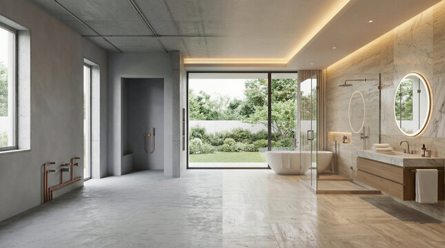 Luxury Bathroom Transformation from Raw Space to Modern Interior
