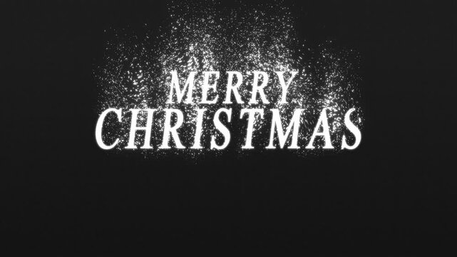 3D white glitter sparkling Magic lights. sparkle on black background with revealing effect Merry Cristmas greeting