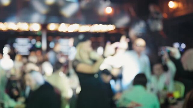 Vibrant dance scene. Animated dance floor illuminated by flashing lights