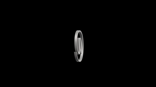 3D At Symbol Icon With Metallic Finish . at symbol, email icon, internet symbol