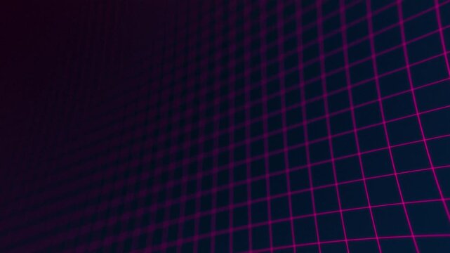 3d cinematic perspective of grid lines loop animation retro background. 4K loopable footage