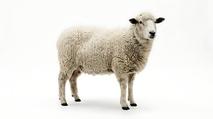 Obraz premium Isolated sheep on white background for design and advertising