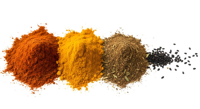 Fiery spice explosion chili powder isolated on transparent background