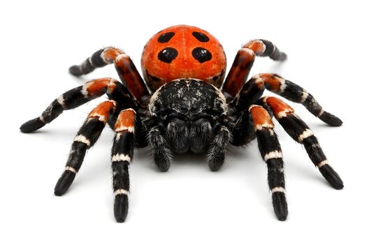 Spider Ladybird (Eresus sandaliatus) on white