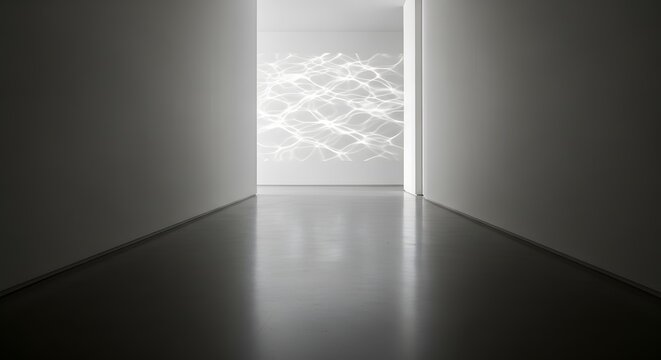 Modern Art Gallery with Light Reflection Pattern