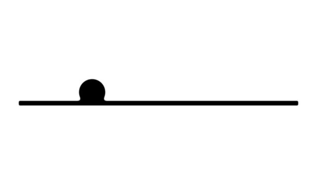 Minimalist animation of a black ball moving along a horizontal line, representing loading progress or data transfer in a clean flat design.