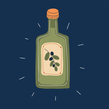 Cartoon vector illustration of bottle of olive oil, cooking and healthy food concept