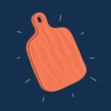 Cartoon vector illustration of cutting board, kitchen and cooking concept