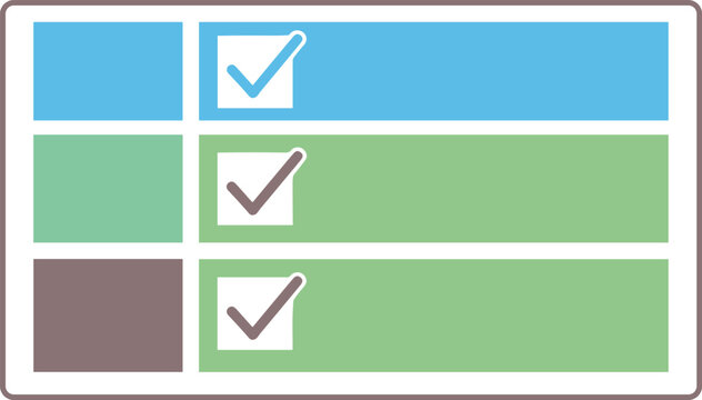 A checklist with confirmed options on transparent background for business use