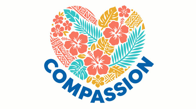 Heart with Hawaiian Pattern Compassion