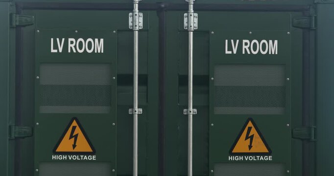 Low Voltage LV room electricity distribution high voltage warning sign