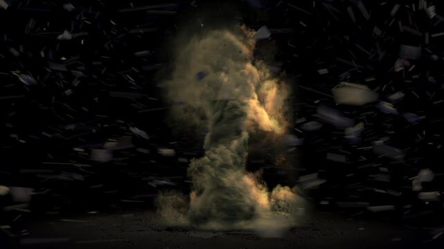 Large animated twister and debris