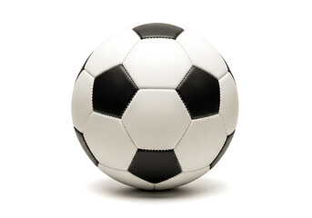 Fototapeta premium Classic black and white soccer ball with pentagonal and hexagonal patterns isolated on white background