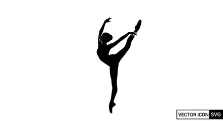 Elegant Silhouette of a Ballet Dancer in a Graceful Pose © Apel