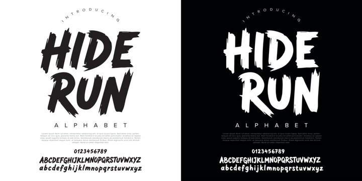 Hide Run Distorted Brush Alphabet Font Vector For Horror Movie Poster And Edgy Street Style Branding