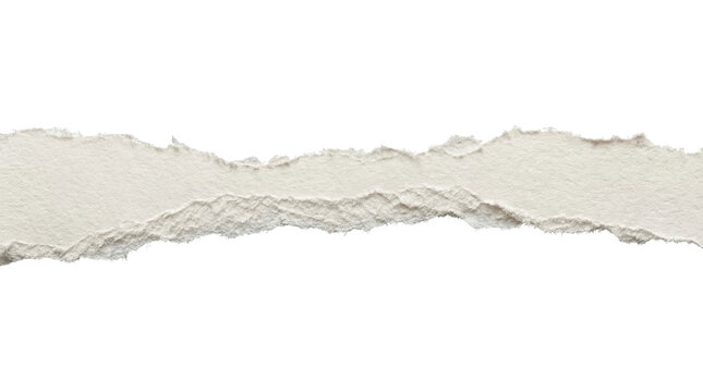 Beige Torn Paper Strip with Rough Ripped Edges Isolated PNG with Transparent Background