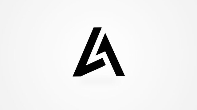 Modern Animated Letter A Logo Reveal on White Background 4K.