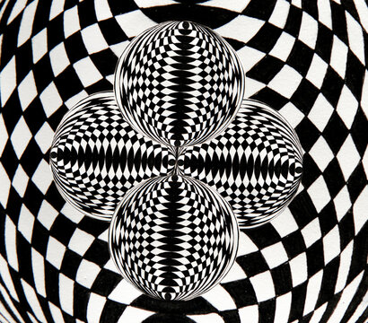 Black and white pattern - enigmatic hand drawn illustration 