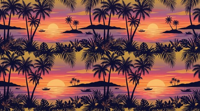Seamless Tropical Hummingbird and Jasmine Flower Pattern on White