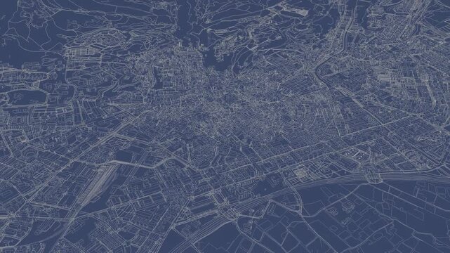 3D looped animation of city - Granada Spain