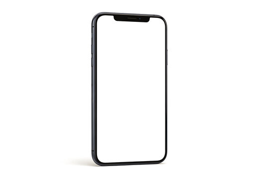 Modern smartphone with minimalist design and full-screen display isolated on white background