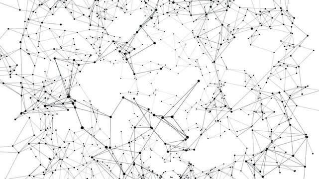 linked network connection on white background. Visual representation of data flow and digital communication in technology and networking concept seamless loop 4k