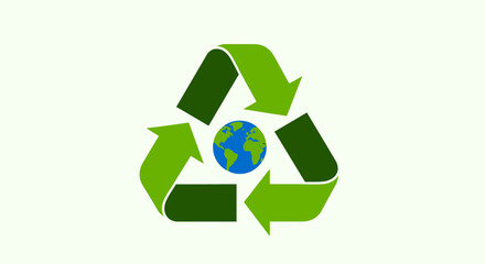 Obraz premium Global Recycling Symbol with Earth