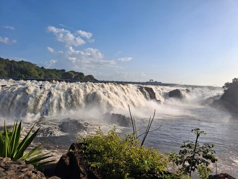 Panoramic view of the Gran Sabana plateau under dramatic sky, Venezuela