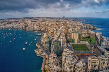 Obraz premium Aerial View of Sliema, Malta