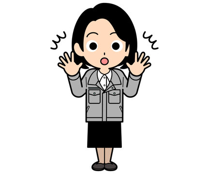 驚いているワンカールボブの事務員の女性
