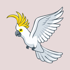 White cockatoo with spread wings showing grace and beauty for elegant nature designs and sophisticated wildlife illustrations and professional animal graphic design art © firstcolor
