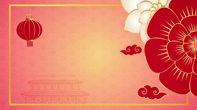 Pink Floral Lantern Elegant Festive Background Design