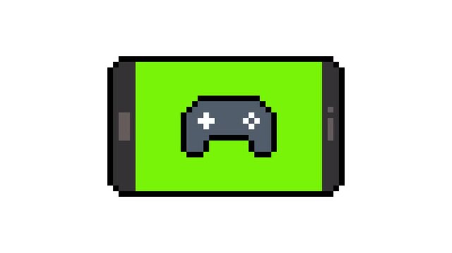 8-bit pixel art mobile game horizontal screen. looped animation 4k 30fps