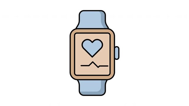 Fitness smart watch shows heart health monitoring display, promoting proactive fitness tracking and wellbeing. Ideal for health and techrelated graphics.