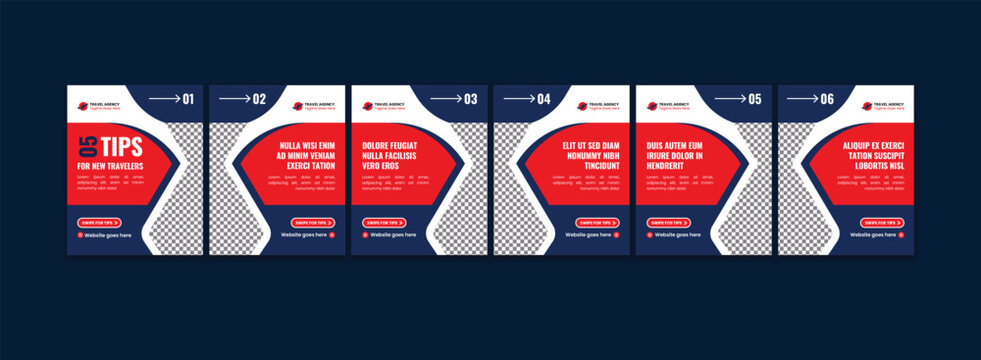 Creative Travel Tips Instagram Carousel, Travel Agency Social Media Template, Holiday Travel Guide Design