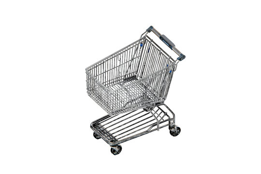 ecommerce shopping trolley on transparent background