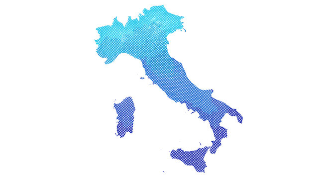 Map of italy with detailed geographic borders and regions