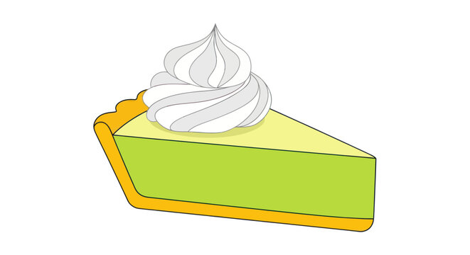 Slice of Key Lime Pie with Whipped Cream Topping