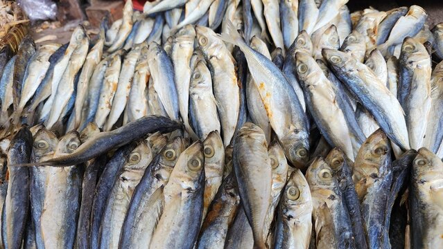 Dried salty anchovy or ikan teri asin